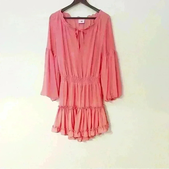 Buddy Love Coral Pink Mini Dress - Picture 1 of 6